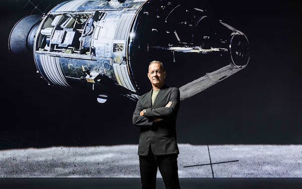 Astronaut projection at Moonwalkers Exhibition, Atelier des Lumières.