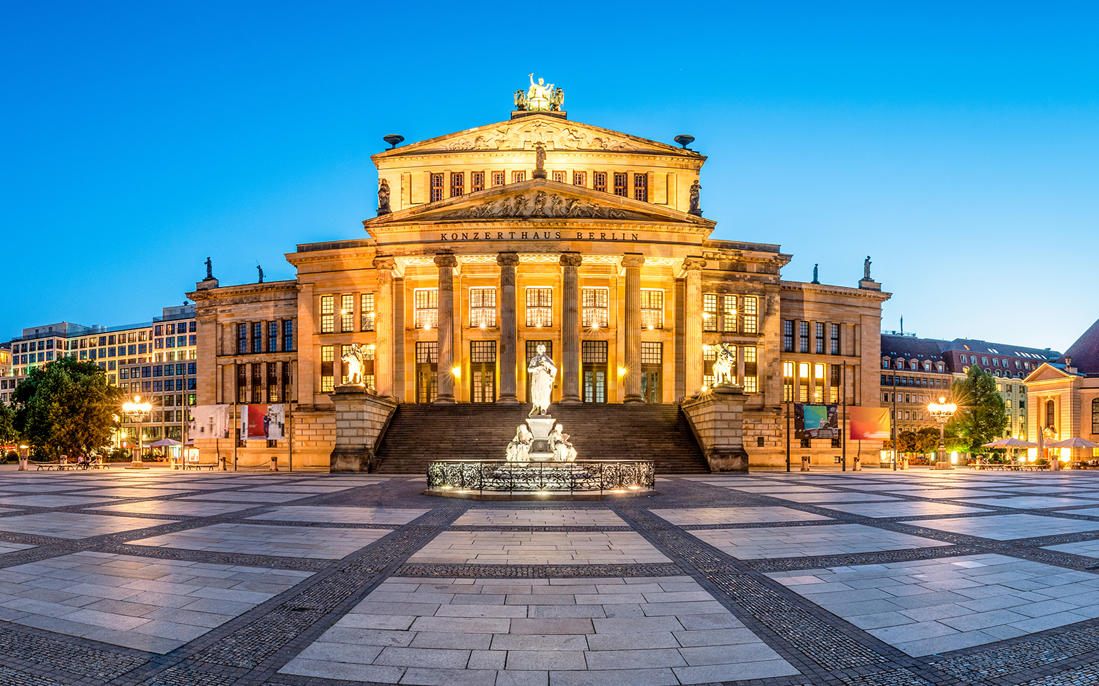 Gendarmenmarkt Panorama in Berlin during night time