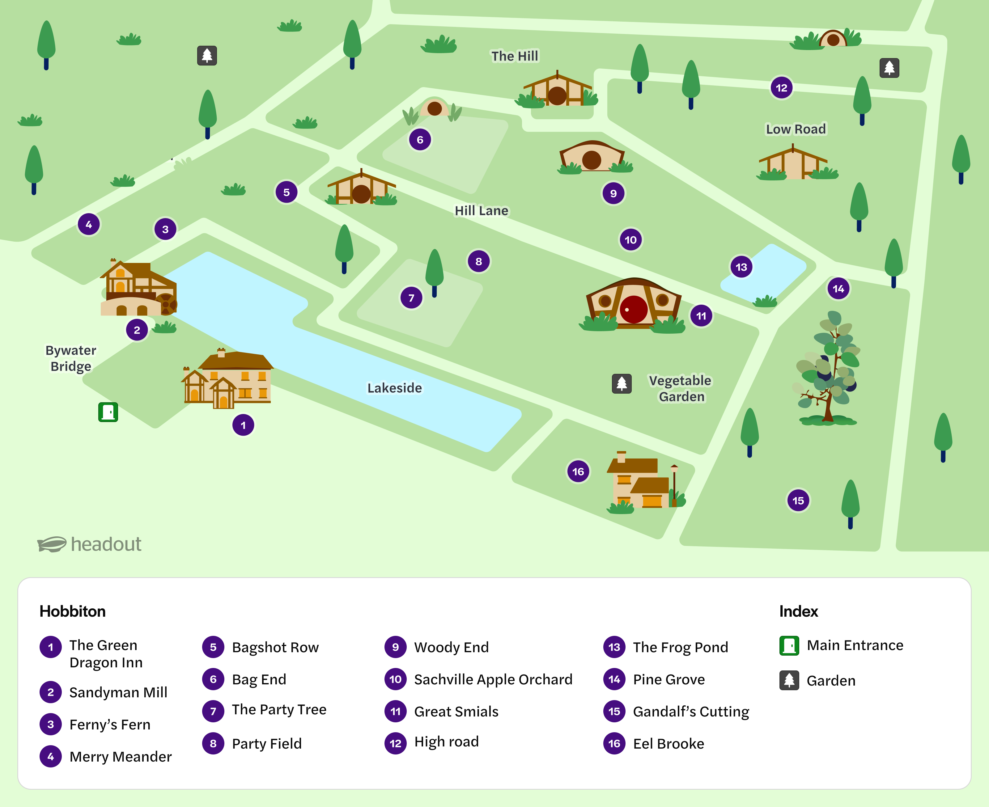 Hobbiton Movie Set Map