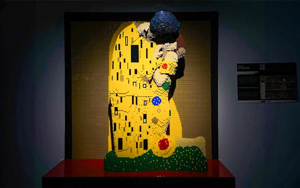 Lego sculpture of a famous artwork at The Art of the Brick Immersive Experience in Australia.