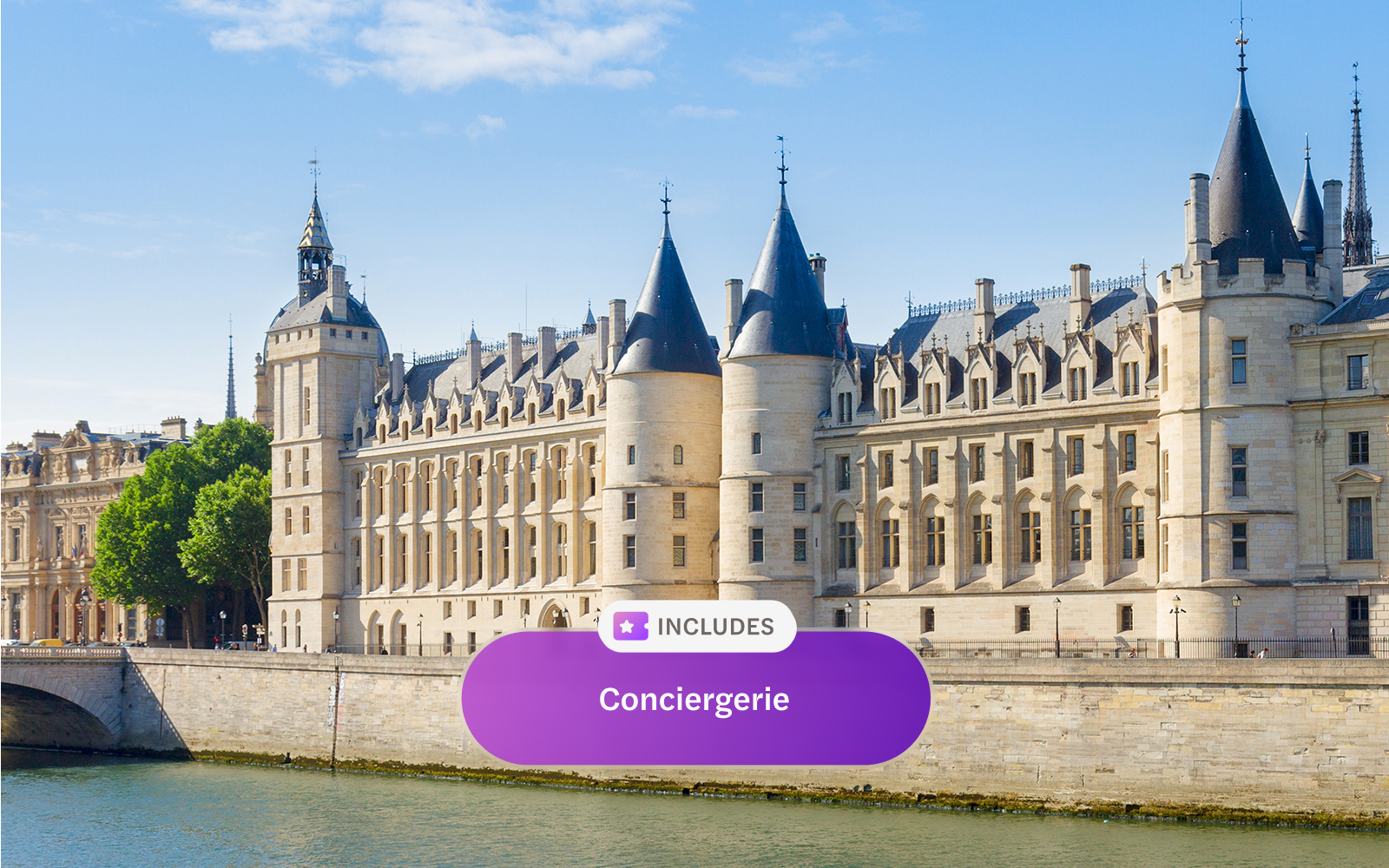 Conciergerie building along the Seine River in Paris, included in Paris Museum Pass.