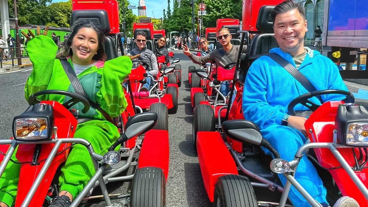 Tourists on the 1.5-Hour Original Street Go-Kart Experience at Akihabara, Tokyo