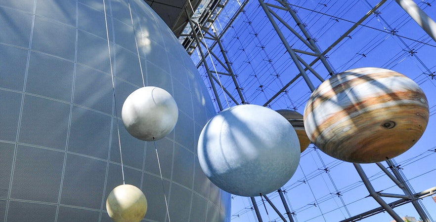 Scales of the Universe Displayed at on the second level of the Rose Center for Earth and Space in the American Museum of Natural History