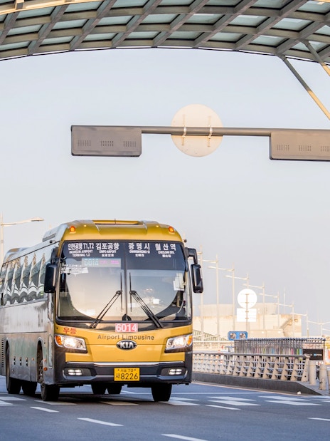 Incheon Airport Limousine Bus on route to Seoul terminal.