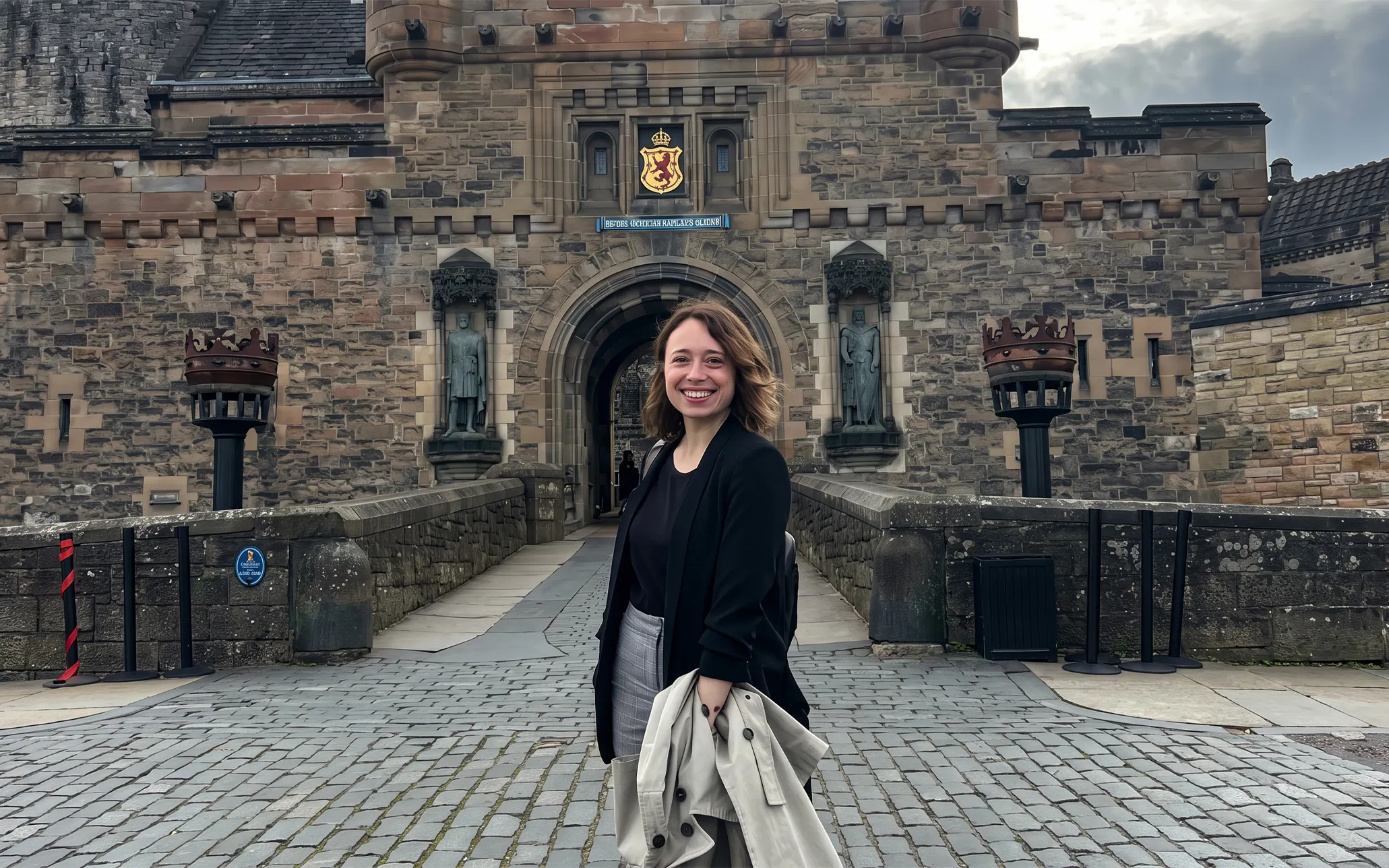 Edinburgh Castle entrance on a walking tour.