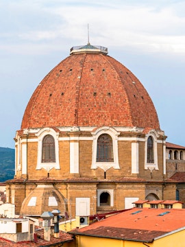 Cappelle Medicee dome viewed from Florence rooftops.