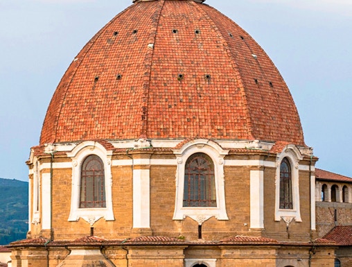 Cappelle Medicee dome viewed from Florence rooftops.
