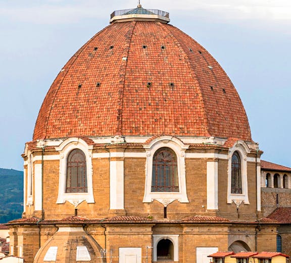Cappelle Medicee dome viewed from Florence rooftops.