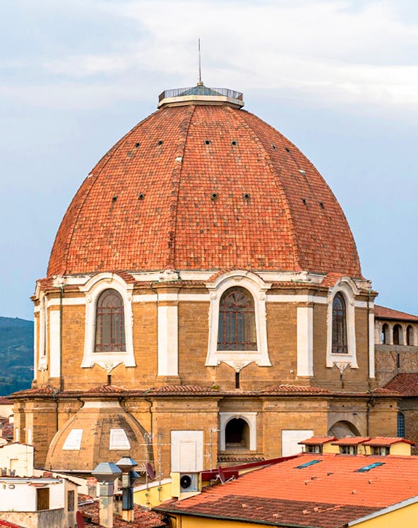 Cappelle Medicee dome viewed from Florence rooftops.