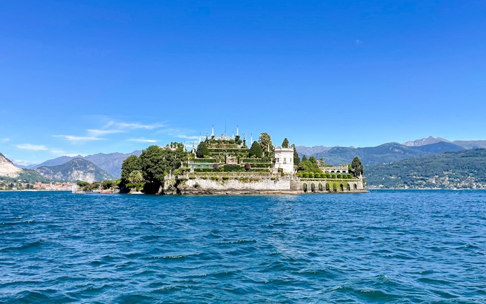 Isola Bella on Lake Maggiore, Italy, with gardens and palace, part of Isole Borromee tour.
