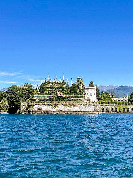 Isola Bella on Lake Maggiore, Italy, with gardens and palace, part of Isole Borromee tour.