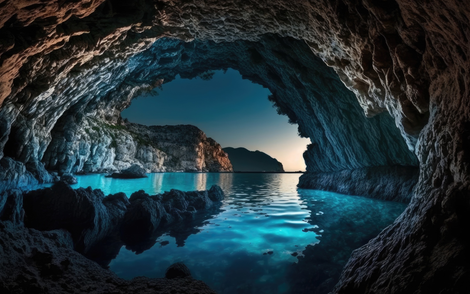 Blue Cave Croatia, AI generated
