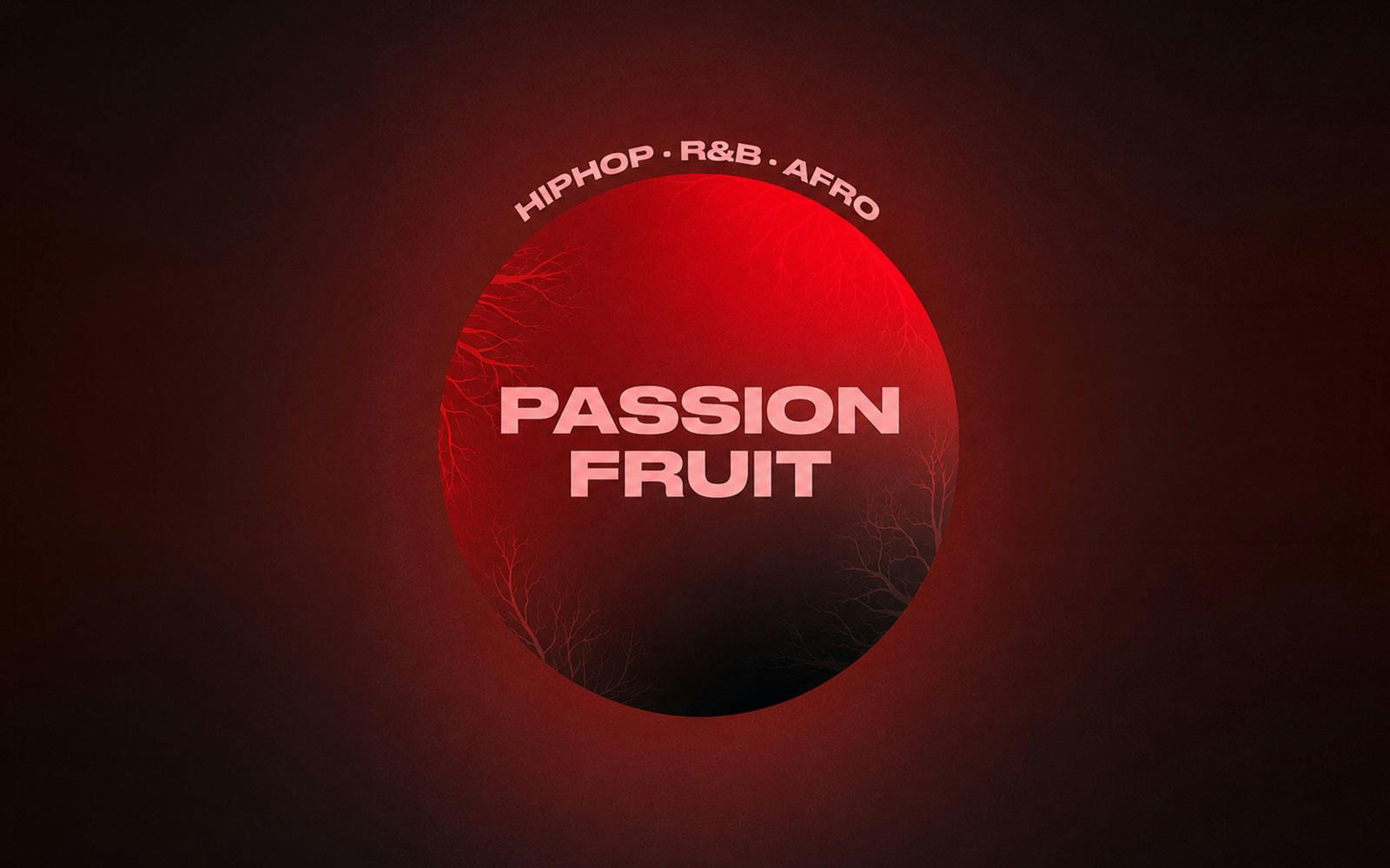 Passion Fruit event poster for hip-hop, R&B, and Afro music at Baloo Ibiza