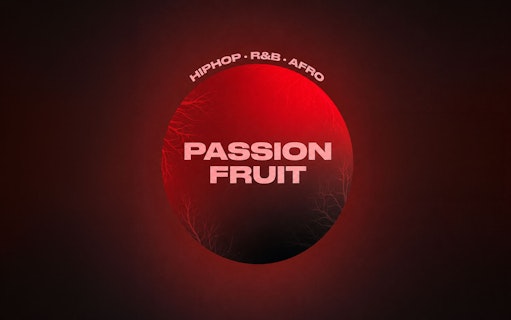 Passion Fruit event poster for hip-hop, R&B, and Afro music at Baloo Ibiza