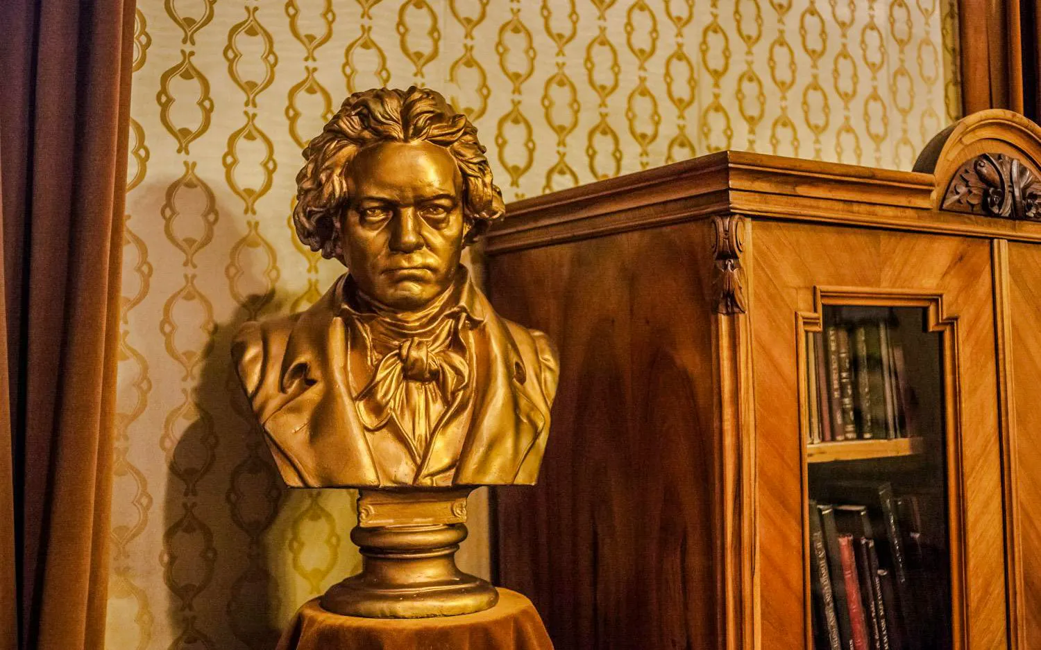 Bust of a composer inside Franz Liszt House Museum, Budapest.