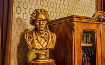 Bust of a composer inside Franz Liszt House Museum, Budapest.