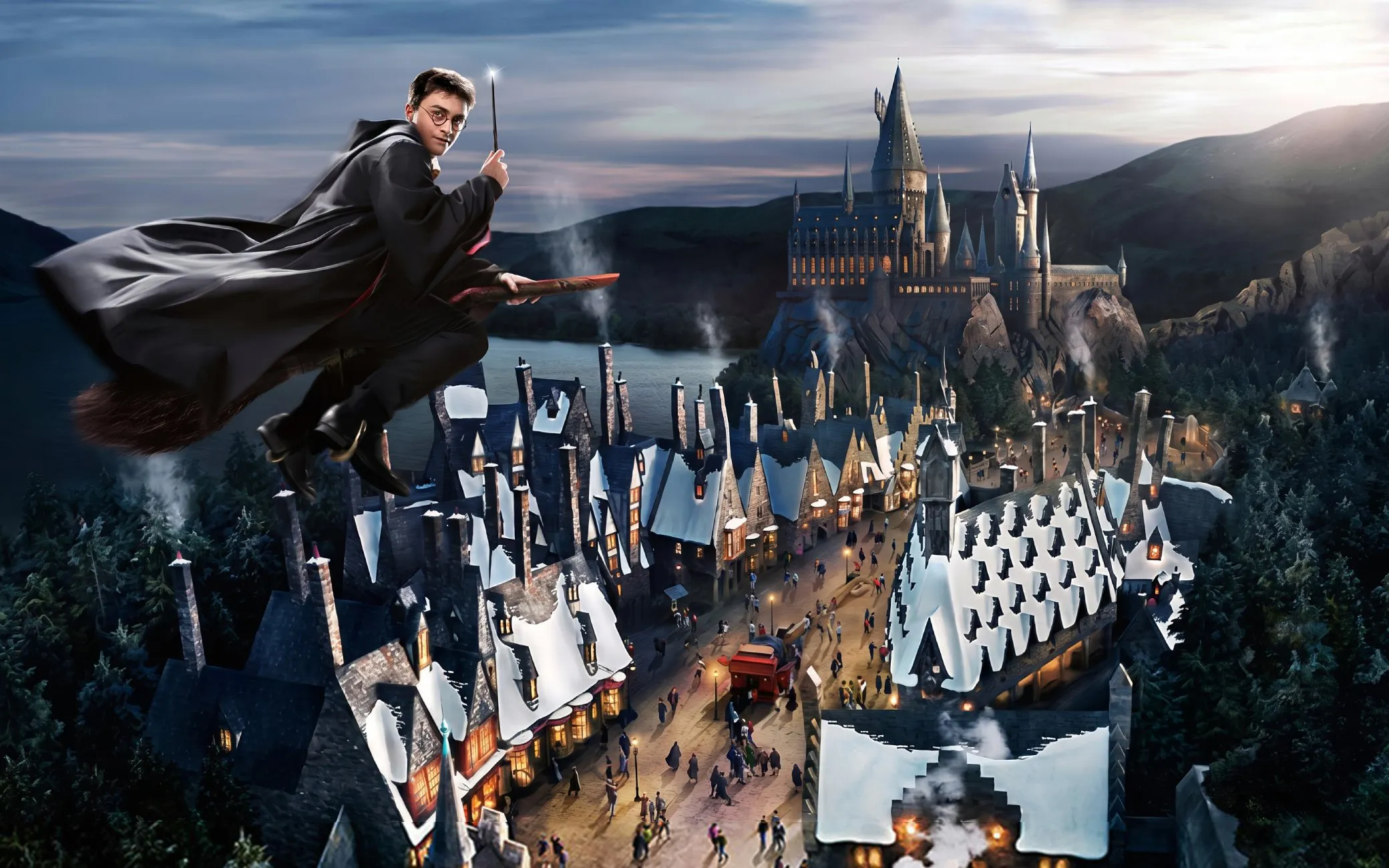 Hogwarts Castle and Hogsmeade Village at Universal Studios Japan.