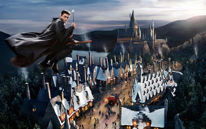 Hogwarts Castle and Hogsmeade Village at Universal Studios Japan.