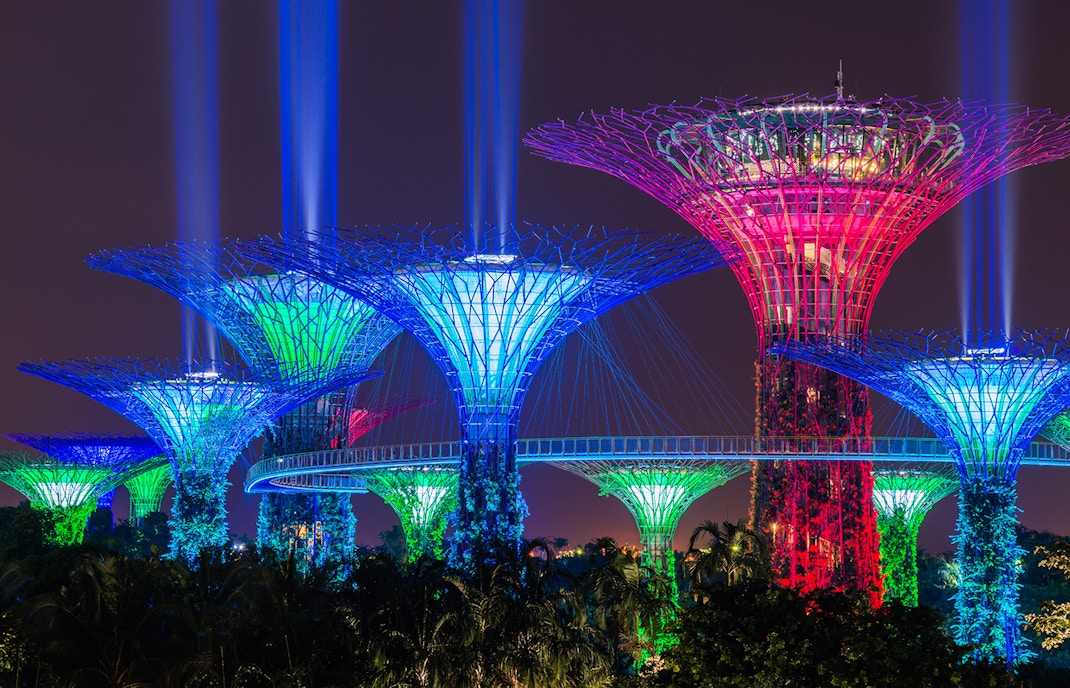 Pertunjukan Cahaya di Gardens By the Bay