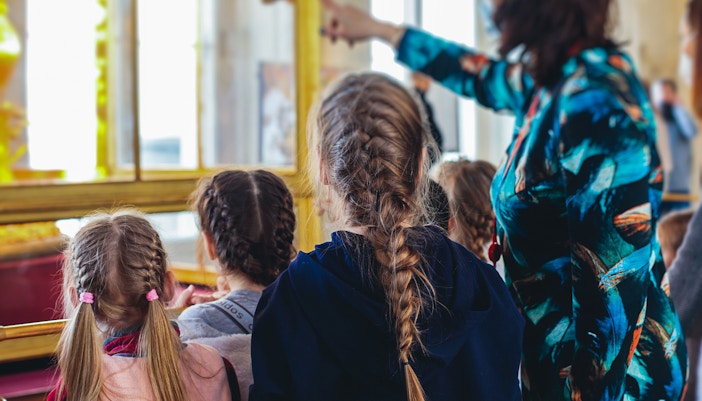 Visitors looking at the tomb