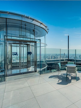 Mahanakhon SkyWalk Observation Deck with city view, Bangkok.
