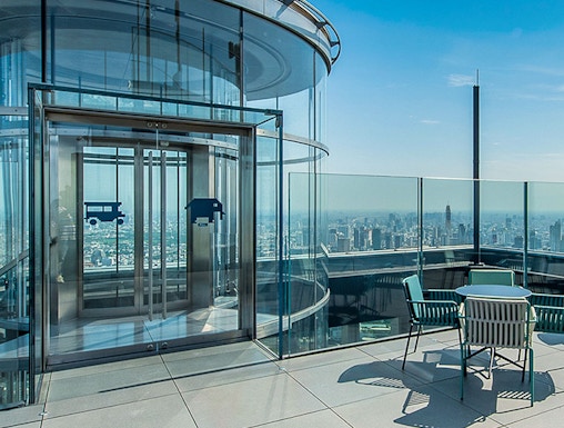 Mahanakhon SkyWalk Observation Deck with city view, Bangkok.