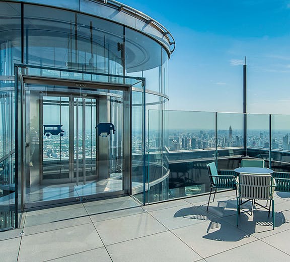 Mahanakhon SkyWalk Observation Deck with city view, Bangkok.