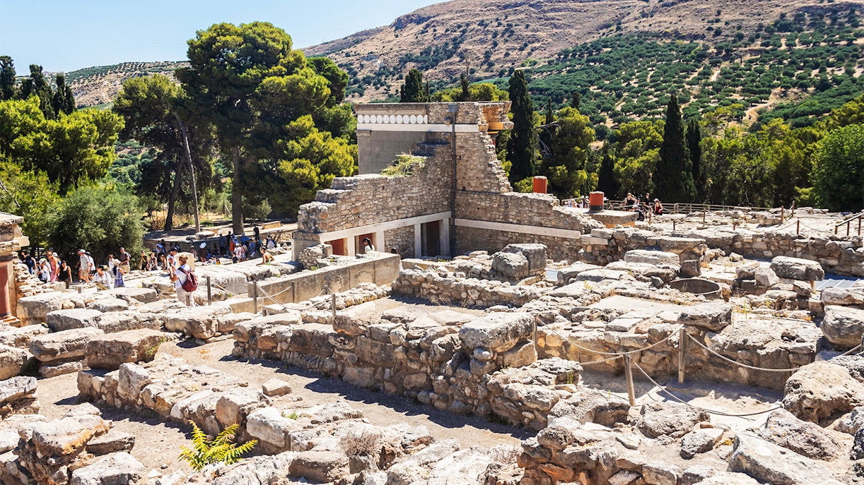 Minoan Mansion of Nirou Hani ruins near Knossos Palace, Crete, showcasing ancient architecture.
