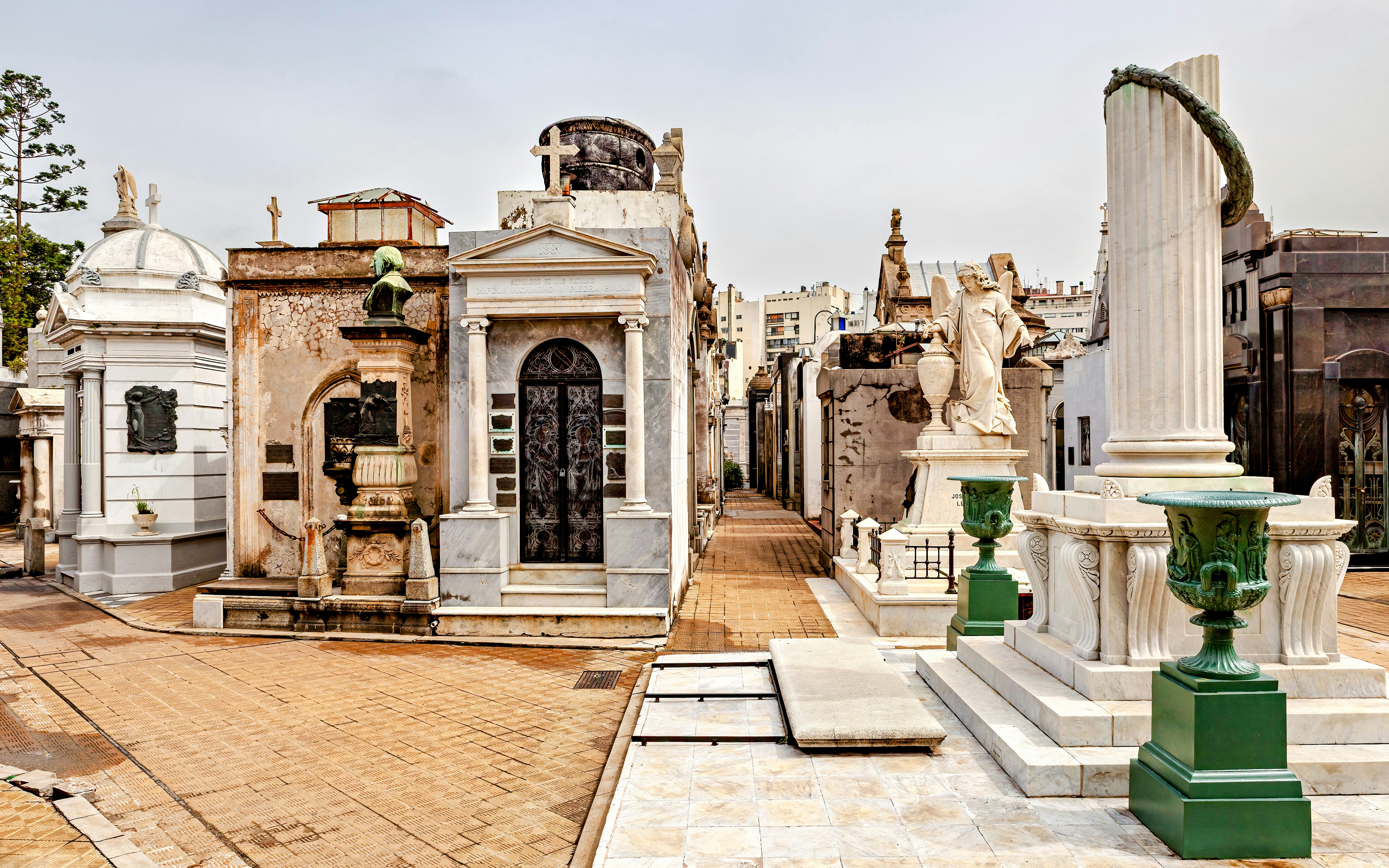 Tombs and statues in Cemetery La Recoleta, Buenos Aires, Argentina.