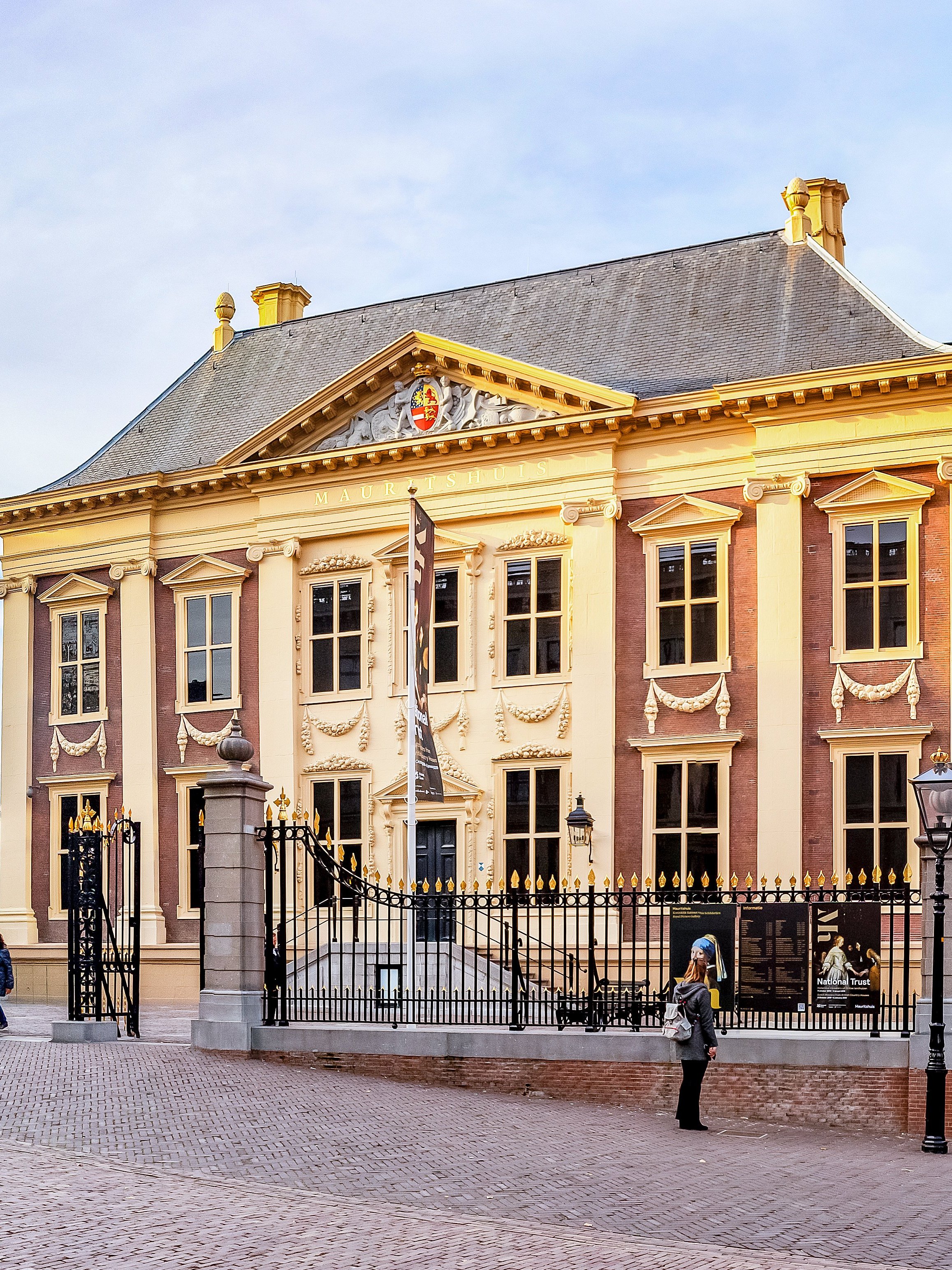 Mauritshuis museum facade and Grenadierspoort gate in The Hague, Netherlands.