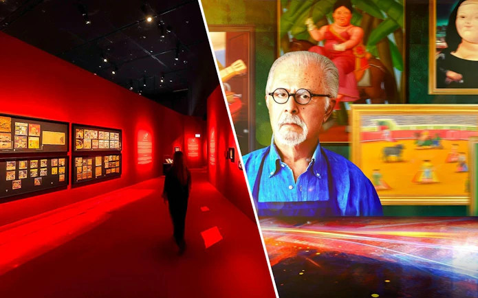 Exhibition hall with vibrant Botero paintings at Singapore Future World Exhibition