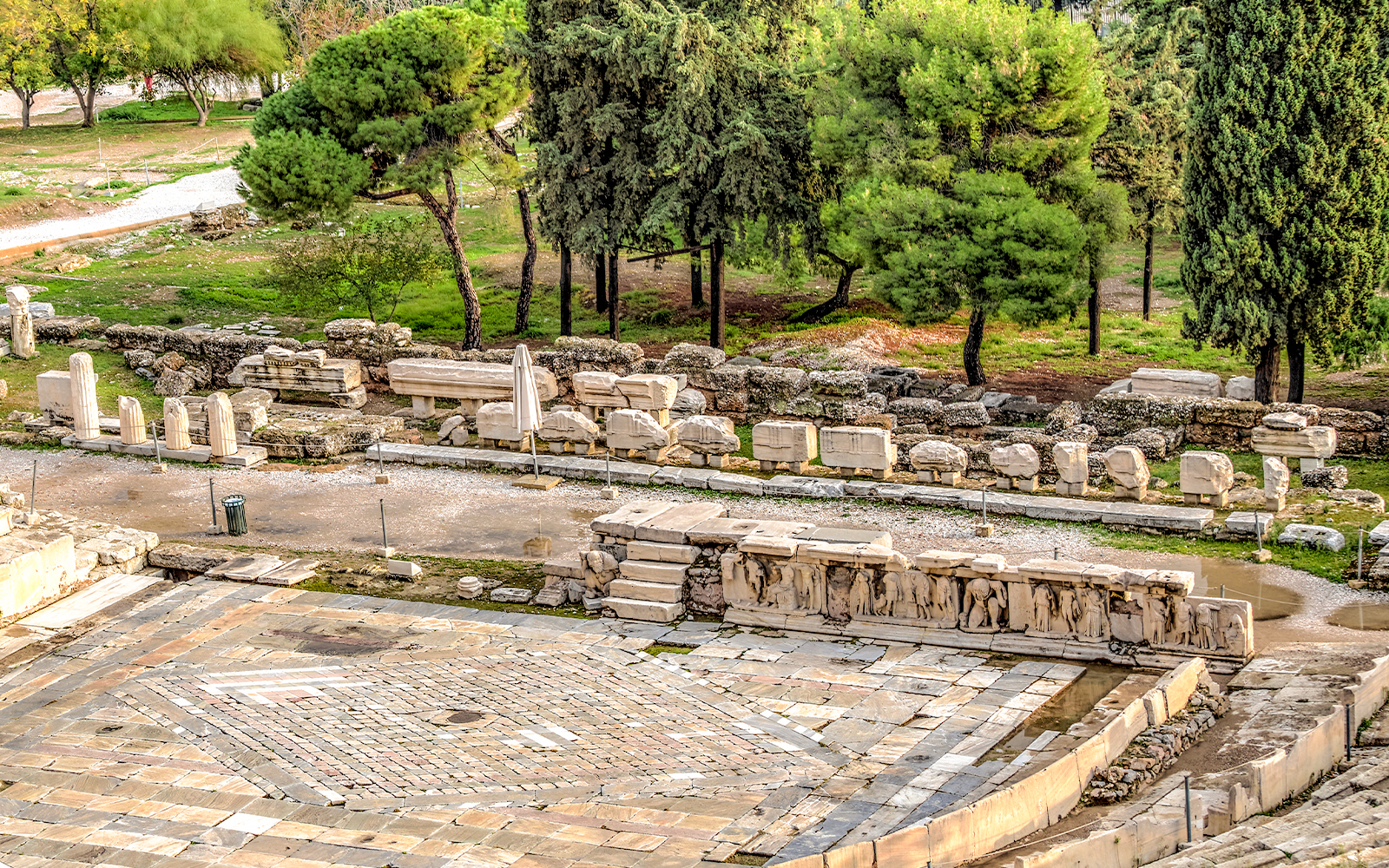 Dionysus Theatre in Athens, view of the skene used for storing props and costumes.
