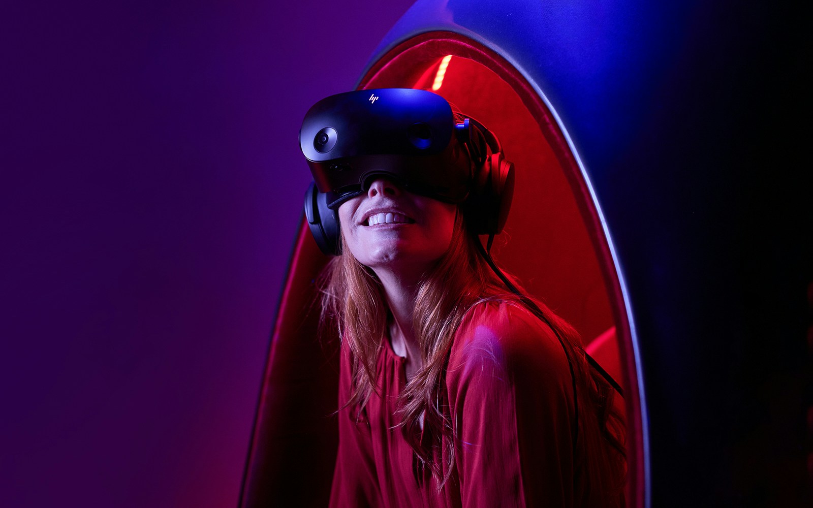 Person enjoying VR experience at Melbourne Skydeck.