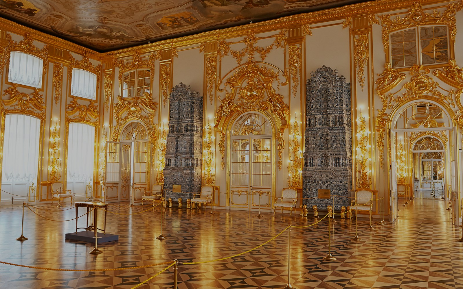 Lower Belvedere Palace's Gold Cabinet with ornate gilded decorations.