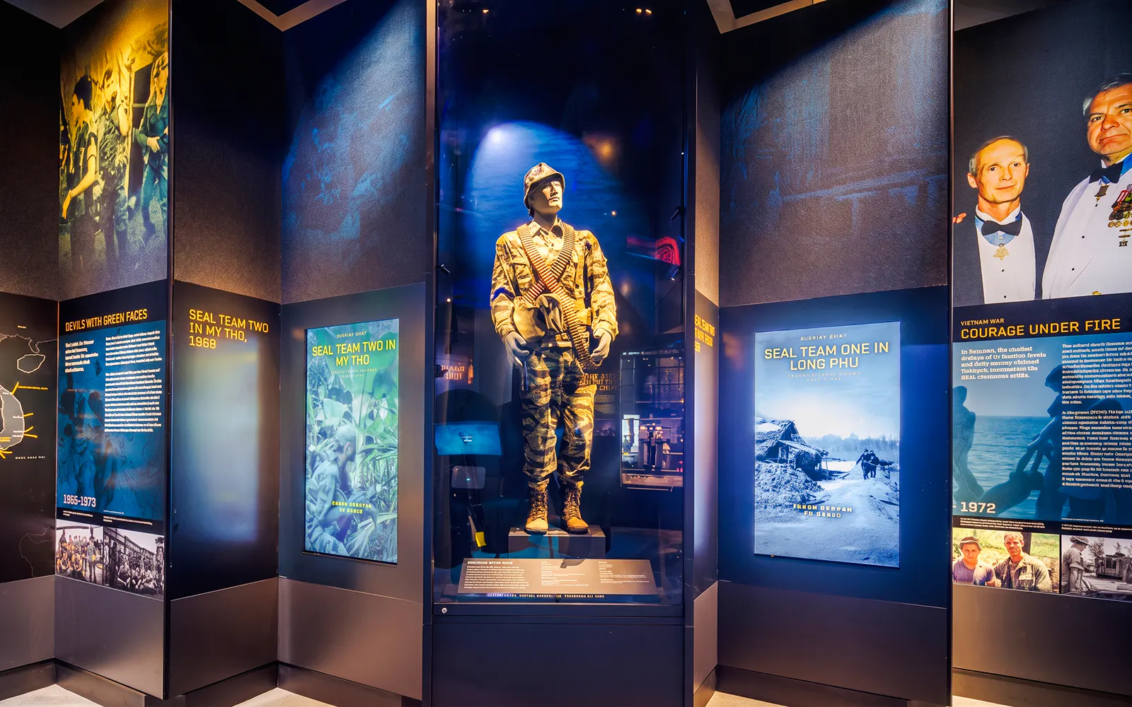Navy SEAL exhibit with historical displays at the National Navy SEAL Museum, San Diego.