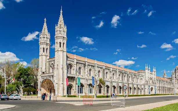 Maritime Museum Lisbon entrance with D. Fernando II e Glória Frigate in view.