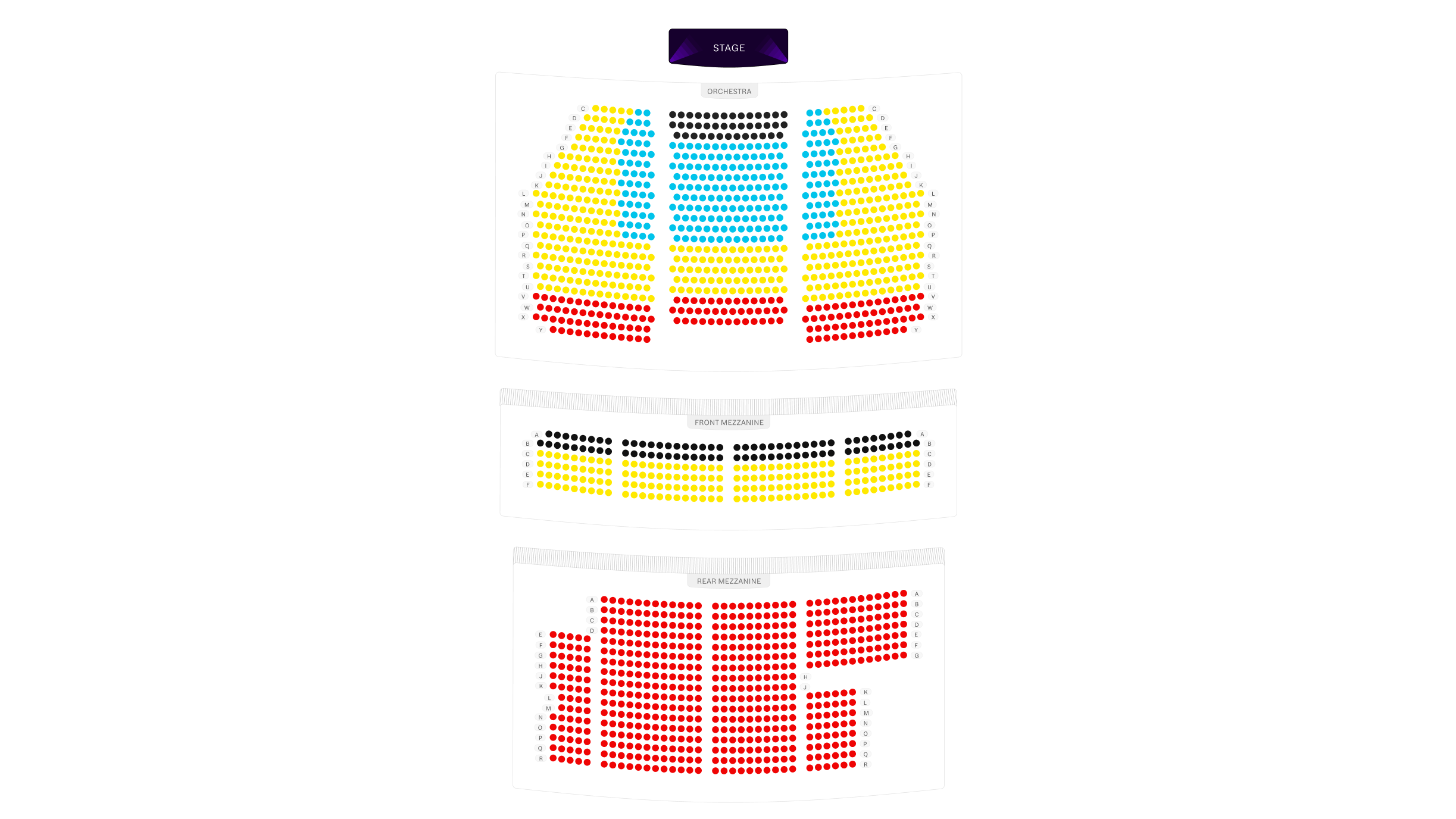 Broadway Theatre seating chart