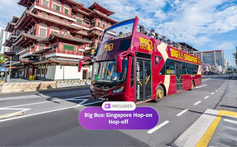 Big Bus Singapore passing by the Buddha Tooth Relic Temple.