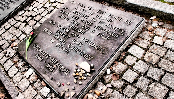 Commemoration Signs at Auschwitz Birkenau