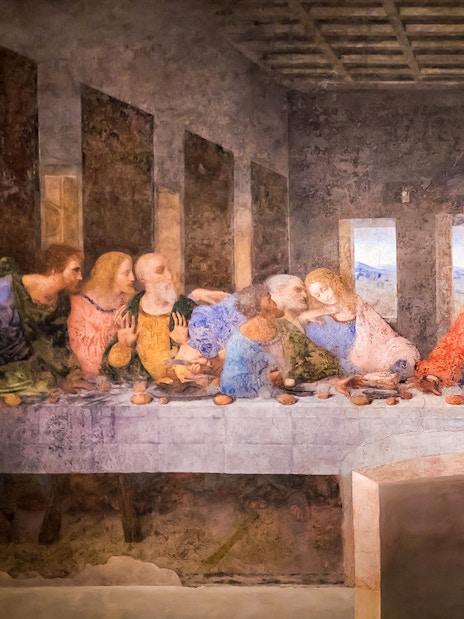 Last Supper painting in Milan's Santa Maria delle Grazie church.