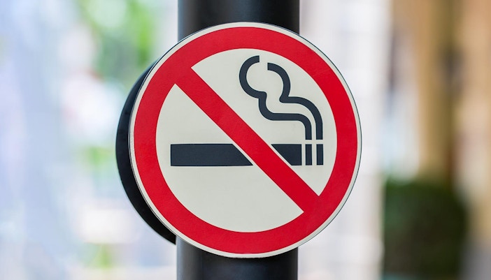 No smoking sign on a boat during a Thames River tour in London