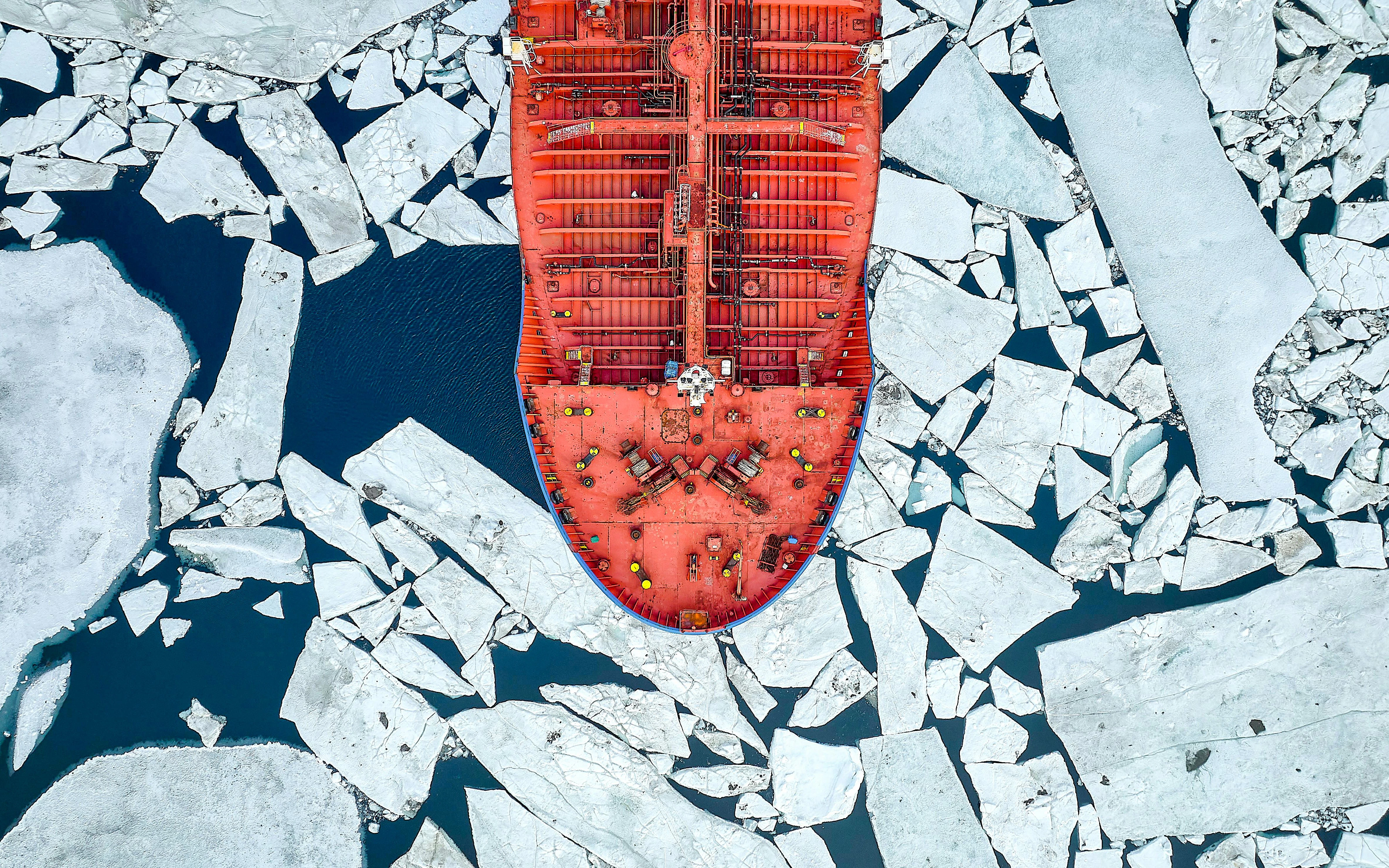 Image gallery item showing expansive frozen sea with contrasting textures