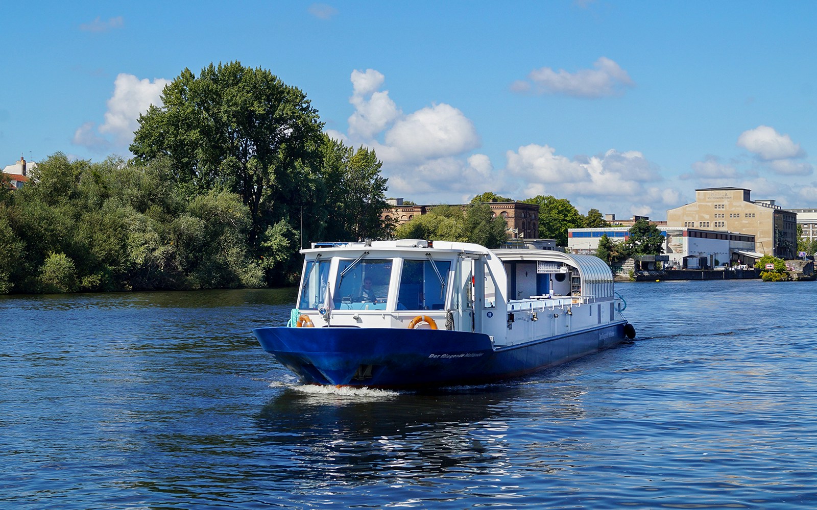 The "Flying Dutchman" ship sailing on the Spree River