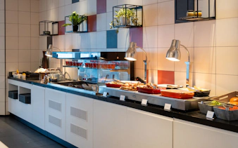 Buffet selection at Plaza Premium Lounge, London Gatwick Airport North Terminal.