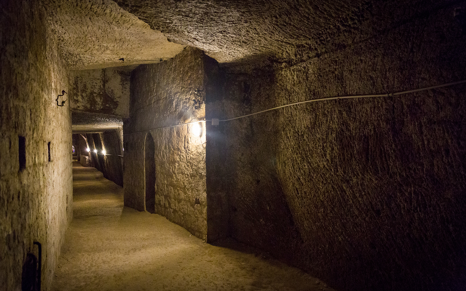 Ancient underground tunnel in Neapolis Sotterrata, Naples.