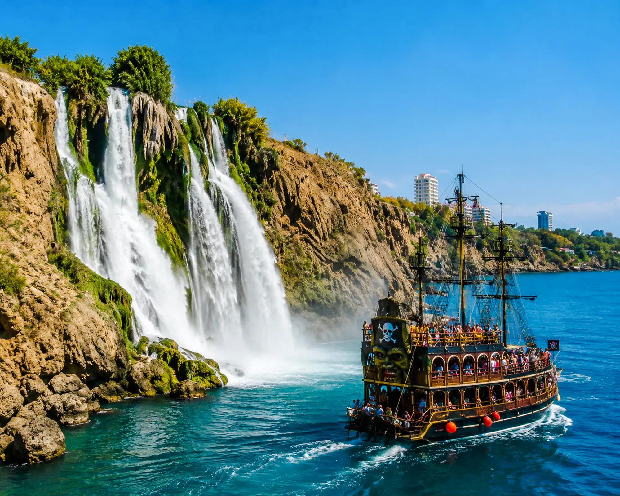 Antalya Pirate Boat Tour with Lunch and Roundtrip Transfer