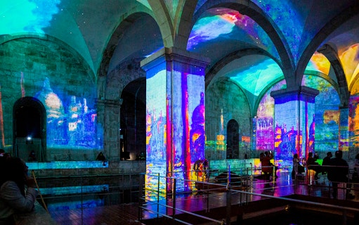 Projections of Monet and Klimt artworks at Mãe d'Água Reservoir, Lisbon.