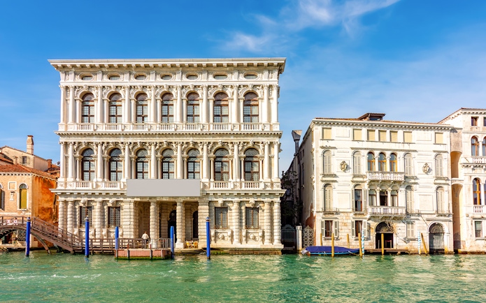 Venetian palazzo facade along the Grand Canal, part of Doge Palace & Full Venice Museums Pass.