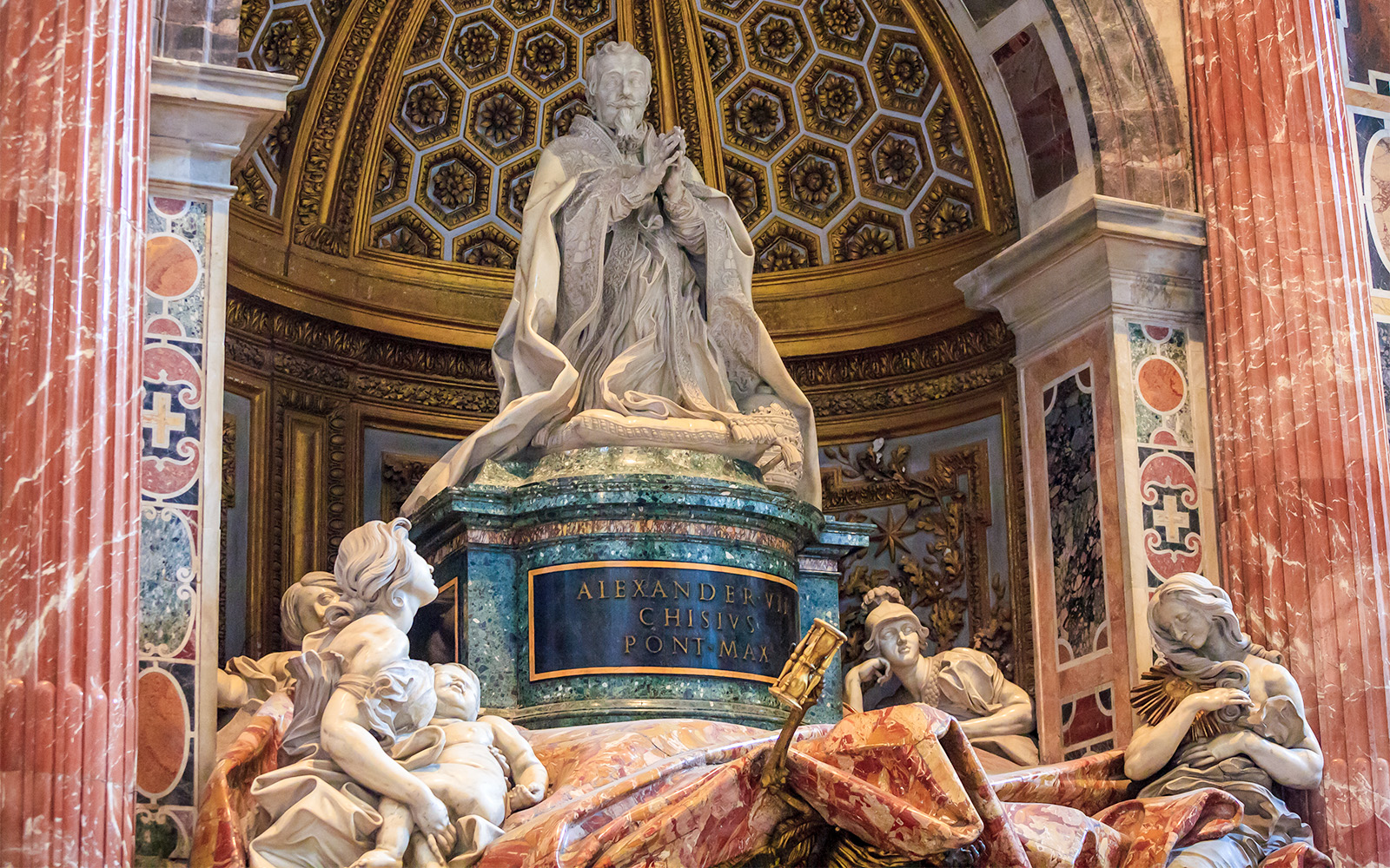Statue of Pope Alexander VII in St. Peter's Basilica, Rome.