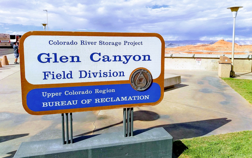 Glen Canyon Field Division sign near Antelope Canyon X tour site.